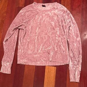 Free press pink velvet crew neck sweater top